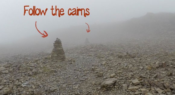 Cairns leading to Ben Nevis summit