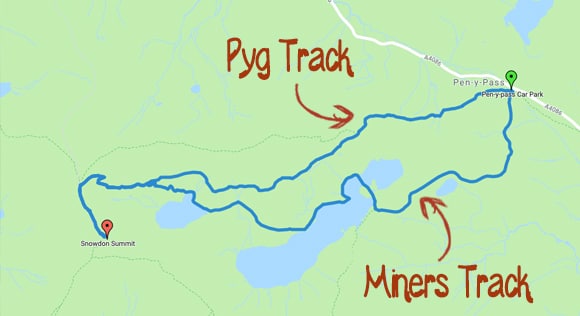 Pyg and Miners track snowdon route