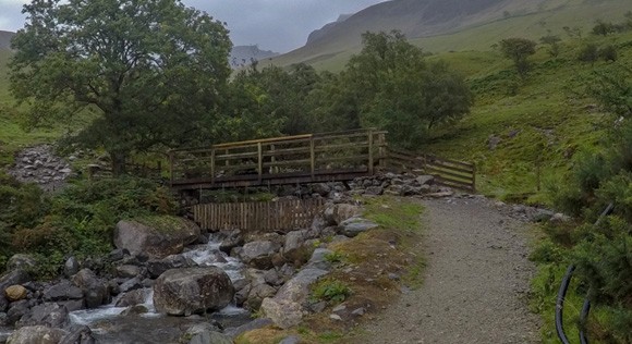 Small bridge crossing Lingmell Gill