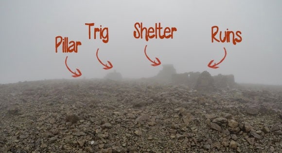 pillar trig shelter ruins ben nevis summit