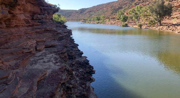 Kalbarri climb along the cliffs