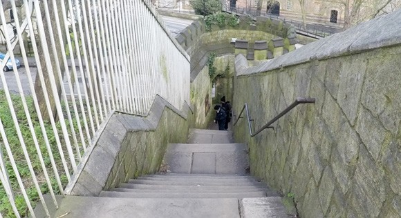 Stairs leading to Baile Hill