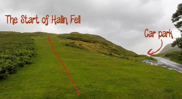 Start of Hallin Fell route