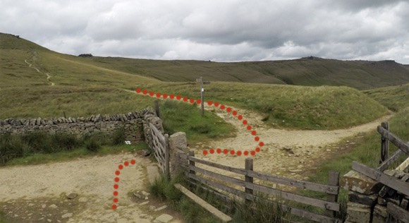 Path towards Edale rocks and Noe Stool