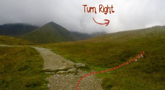 Right turn to Birkhouse Moor