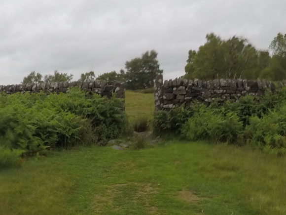 Gap in stone wall