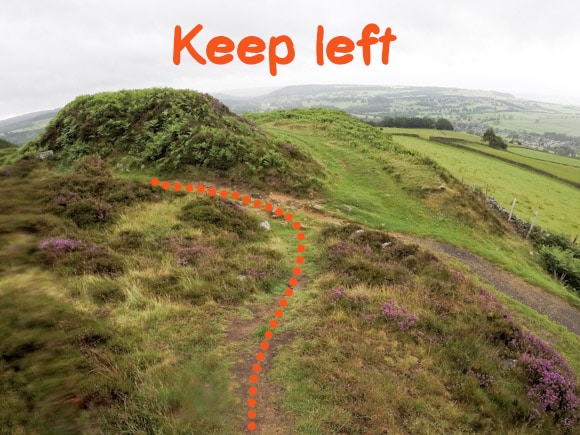 Keep left returning to main path after Baslow