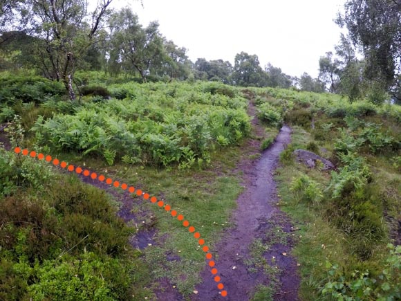 Right incline turn to Birchen Edge