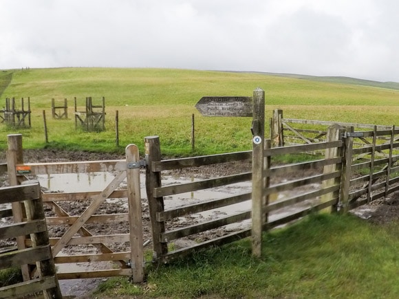 Signpost for Pennine Way and Malham Cove