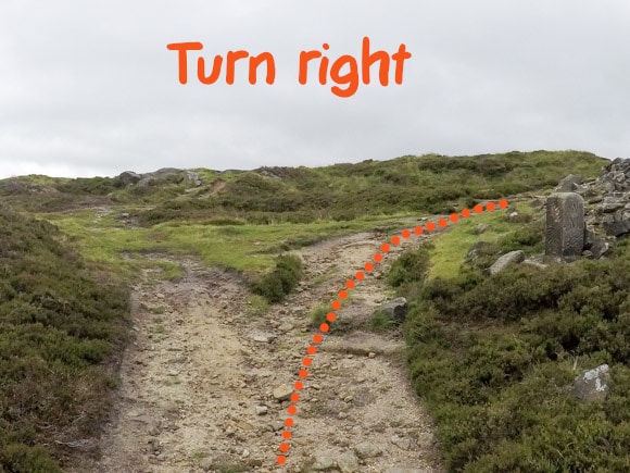 right turn towards stanage edge