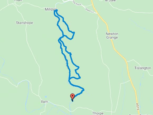 Dovedale to Milldale route loop walk