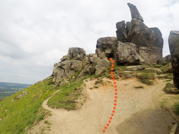 Route through the Wainstones